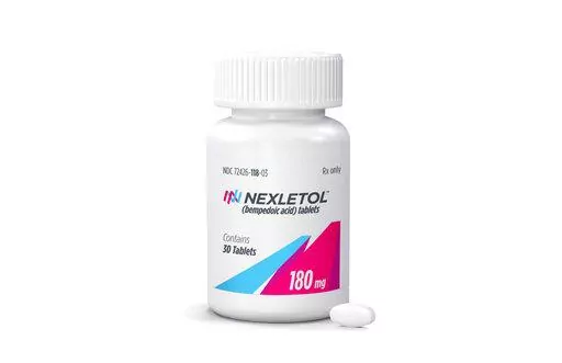 FILE- This undated photo provided by Esperion Therapeutics Inc. shows the cholesterol-lowering drug Nexletol. In a major study released Saturday, March 4, 2023, Nexletol reduced the risk of heart attacks and other health problems in people who can't take drugs called statins, the main cholesterol-lowering treatment. (Esperion Therapeutics Inc. via AP, File)