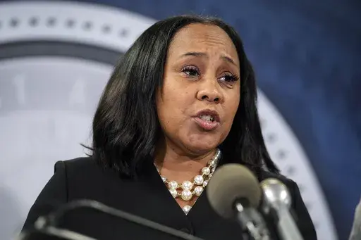 Fulton County District Attorney Fani Willis speaks during a news conference, Aug. 14, 2023, in Atlanta. (AP Photo/John Bazemore, File)