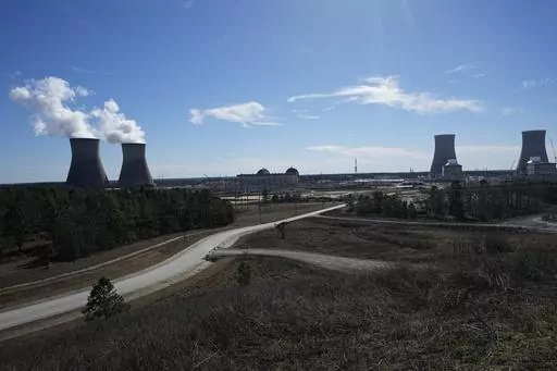 Georgia Power Co.'s Plant Vogtle nuclear power plant is shown Friday, Jan. 20, 2023, in Waynesboro, Ga. The electric utility said on Wednesday, Feb. 14, 2024 that its second new reactor has begun splitting atoms. (AP Photo/John Bazemore, File)