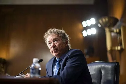 Sen. Rand Paul, R-Ky., speaks during a Senate Foreign Relations committee hearing on the Fiscal Year 2023 Budget in Washington, Tuesday, April 26, 2022. (Al Drago/Pool Photo via AP)