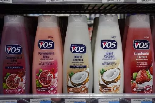 Plastic bottles of shampoo are displayed at Compton's Market in Sacramento, Calif., Friday, June 17, 2022. A California proposal would reduce the amount of plastics used for single-use products like eating utensils, food containers and shampoo bottles. State Sen. Ben Allen, D-Santa Monica, made the bill public on Thursday, June 16, 2022. (AP Photo/Rich Pedroncelli)