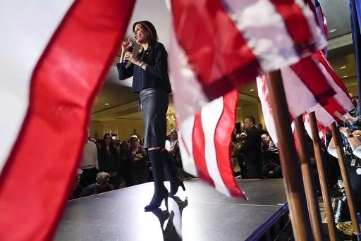 Republican presidential candidate former UN Ambassador Nikki Haley speaks at a campaign event, March 1, 2024, in Washington. Haley has suspended her Republican presidential campaign. The former South Carolina governor ended her White House bid Wednesday, March 6. (AP Photo/Jacquelyn Martin, File)