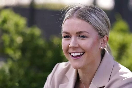 New Hampshire Republican 1st Congressional District candidate Karoline Leavitt smiles during an interview following a campaign event, Thursday, Sept. 29, 2022, in Manchester, N.H.  Leavitt, who is running as a pro-Trump Republican, is running against Democrat incumbent Chris Pappas, who’s seeking a third term in one of the most competitive districts this election year. (AP Photo/Charles Krupa, File)