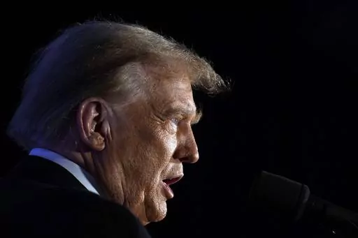 Republican presidential candidate former President Donald Trump speaks at a campaign event in Portsmouth, N.H., Jan. 17, 2024. Trump used his social media platform Friday, Jan. 19, to mock Republican presidential candidate former UN Ambassador Nikki Haley with a racist nickname. The attack comes four days before the New Hampshire primary, in which Haley is trying to establish herself as the only viable Trump alternative in Republicans' 2024 nominating contest. (AP Photo/Matt Rourke, File)