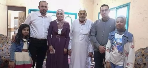 This April 21, 2023 photo provided by Ahmed al-Naouq shows his niece Tala al-Naouq, brother Mohammed al-Naouq, Alaa al-Naouq, his father Nasri al-Naouq, Mahmoud al-Naouq and Dima al-Naouq in Deir Al Balah, Gaza. Entire generations of Palestinian families in the besieged Gaza Strip have been killed in airstrikes in the ongoing Hamas-Israel war. The unprecedented violence has raised troubling questions about Israeli tactics. Ahmed al-Naouq says none of his 21 family members, including 13 children,