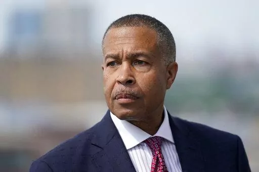 James Craig, a former Detroit police chief, announces he is a Republican candidate for governor of Michigan, on Sept. 14, 2021, in Detroit. A Michigan judge declined to put a former Detroit police chief on the Republican ballot for Michigan governor, the third candidate to lose a court challenge after election staff said campaign petitions were marred by fraudulent signatures. (AP Photo/Paul Sancya, File)