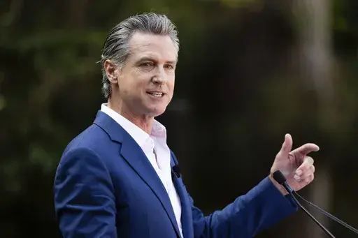 California Gov. Gavin Newsom speaks at the opening ceremony for Panda Ridge, the new exhibit at the San Diego Zoo, Aug. 8, 2024, in San Diego. (AP Photo/Derrick Tuskan, File)