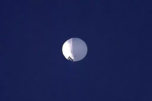 A high altitude balloon floats over Billings, Mont., Feb. 1, 2023. (Larry Mayer/The Billings Gazette via AP, File)