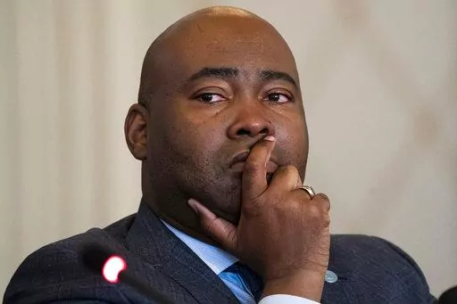 Democratic National Committee chair attends a DNC Rules and Bylaws Committee meeting Dec. 2, 2022, in Washington. A week after bitter divisions dominated a national Republican gathering, Democrats holding their own meeting are anxious to showcase just how much they agree on. There will be no party chair fight since Harrison isn't up for reelection until 2025.(AP Photo/Nathan Howard, File)