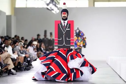 The Thom Browne Fall 2022 collection is modeled during his fashion show at the Javits Center, Friday, April 29, 2022, in New York. (Photo by Charles Sykes/Invision/AP)