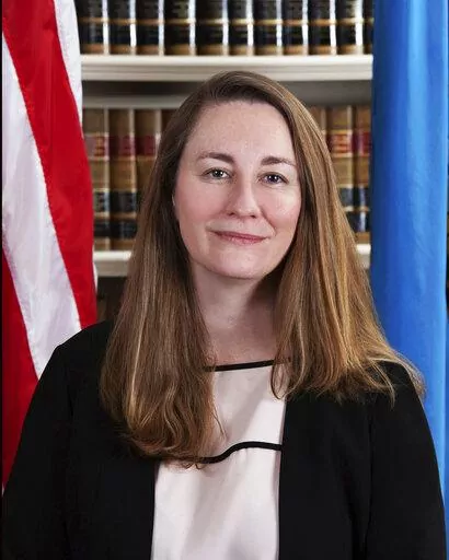 This Jan. 4, 2019 photo shows Delaware Chancellor Kathaleen St. Jude McCormick. Refereeing a $44 billion court fight that pits the world’s richest man against one of its most influential social networking sites is surely a daunting task, but McCormick, presiding over the case has never backed away from a challenge. Billionaire Elon Musk has been battling Twitter Inc. in Delaware’s Court of Chancery since Musk announced in July 2022, that he wanted to scuttle an agreement to acquire the socia