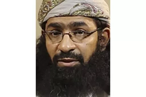 This photo provided by Rewards for Justice, U.S. Department of State, shows Khalid al-Batarfi. The leader of Yemen's branch of al-Qaida is dead, the militant group announced Sunday, March 10, 2024, without giving details. Khalid al-Batarfi had a $5 million bounty on his head from the U.S. government over leading the group al-Qaida in the Arabian Peninsula, long considered the most-dangerous branch of the extremist group still operating after the death of founder Osama bin Laden. (Rewards For Jus