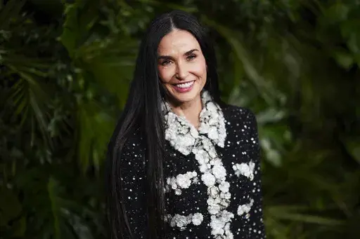 Demi Moore arrives at Chanel's 16th Annual Pre-Oscar Awards Dinner on Saturday, March 1, 2025, at The Beverly Hills Hotel in Beverly Hills, Calif. (Photo by Jordan Strauss/Invision/AP)