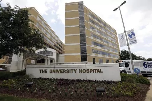 The University of Mississippi Medical Center stands on May 2, 2018, in Jackson, Miss. The state Department of Health announced Tuesday, April 11, 2023, that the state's next designated burn center will be housed at the University of Mississippi Medical Center in Jackson, after the closure of Mississippi's only accredited burn center in October threatened to upend access to care. (AP Photo/Rogelio V. Solis, File)