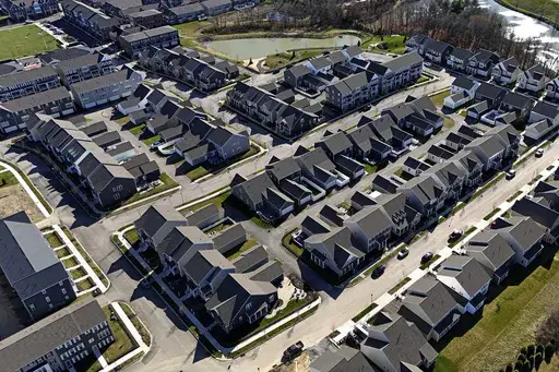 A housing development in Cranberry Township, Pa., is shown on March 29, 2024. (AP Photo/Gene J. Puskar, File)