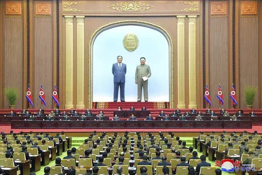 In this photo taken during Jan. 17-18, 2023 and provided by the North Korean government, North Korea’s parliament is held in Pyongyang, North Korea Saturday, Dec. 31, 2022. Independent journalists were not given access to cover the event depicted in this image distributed by the North Korean government. The content of this image is as provided and cannot be independently verified. Korean language watermark on image as provided by source reads: "KCNA" which is the abbreviation for Korean Centra