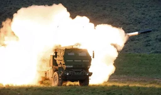 A launch truck fires the High Mobility Artillery Rocket System (HIMARS) produced by Lockheed Martin during combat training in the high desert of the Yakima Training Center, Washington in May 23, 2011. The HIMARS systems supplied by the U.S. and similar M270 provided by Britain have significantly bolstered the Ukrainian army's precision strike capability. The deliveries of Western arms have been crucial for Ukraine’s efforts to fend off Russian attacks in the nearly 5-month-old war. (Tony Overm