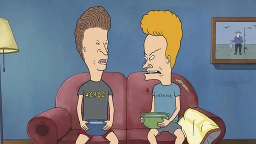 This mage released by Paramount+ shows Butt-Head, left, and Beavis, voiced by creator Mike Judge, in a scene from the animated series "Mike Judge’s Beavis and Butt-Head." (Paramount+ via AP)