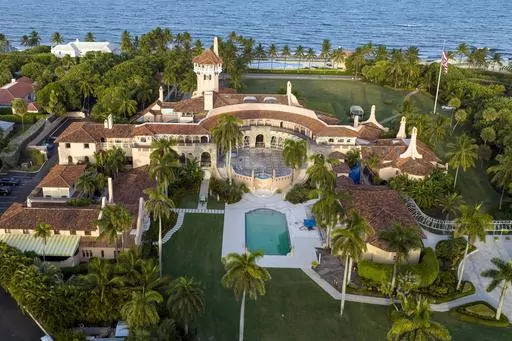 An aerial view of former President Donald Trump's Mar-a-Lago estate is seen Aug. 10, 2022, in Palm Beach, Fla. (AP Photo/Steve Helber, File)