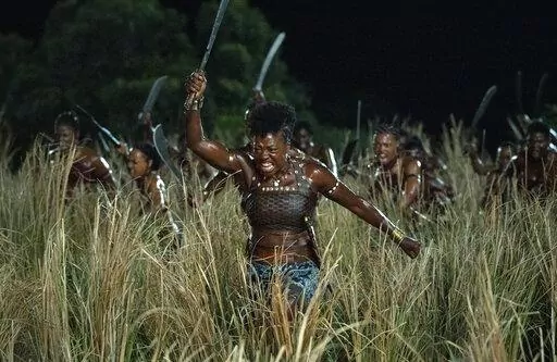 This image released by Sony Pictures shows Viola Davis in "The Woman King." (Sony Pictures via AP)